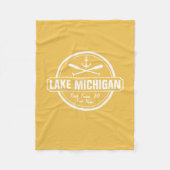 Lake Michigan, aangepaste stad, naam, anker, pedde Fleece Deken (Voorkant)