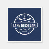 Lake Michigan, aangepaste stad, naam, anker, pedde Servet (Voorkant)