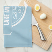 Lake Michigan, aangepaste stad, naam, anker, pedde Theedoek (Quarter Fold)