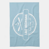 Lake Michigan, aangepaste stad, naam, anker, pedde Theedoek (Verticaal)