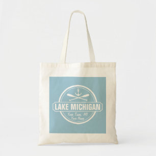 Lake Michigan, aangepaste stad, naam, anker, pedde Tote Bag