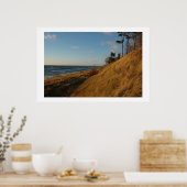Lake Michigan Beach in Late Herfst Poster (Keuken)