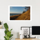 Lake Michigan Beach in Late Herfst Poster (Thuiskantoor)