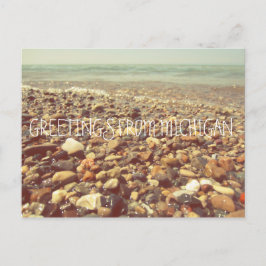 Lake Michigan Beach Rocks Shoreline Zee Briefkaart