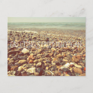 Lake Michigan Beach Rocks Shoreline Zee Briefkaart
