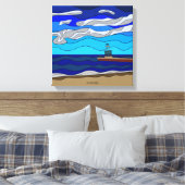 Lake Michigan - Canvas (14 "x14") Afdruk (Insitu (Slaapkamer))