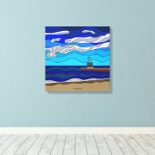 Lake Michigan - Canvas (16 "x16") Afdruk (Insitu (Houten vloer))