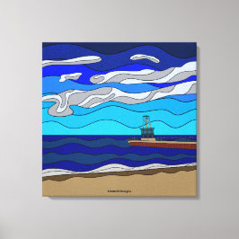 Lake Michigan - Canvas (24 "x24") Afdruk