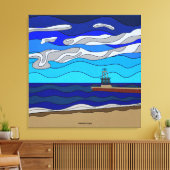 Lake Michigan - Canvas (30 "x30") Afdruk (Insitu (Woonkamer))