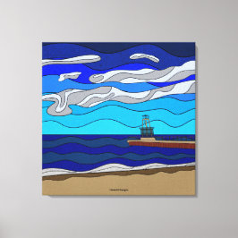 Lake Michigan - Canvas (30 "x30") Afdruk