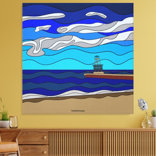 Lake Michigan - Canvas (40 "x40") (Insitu (Woonkamer))