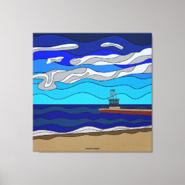 Lake Michigan - Canvas (40 "x40") Afdruk
