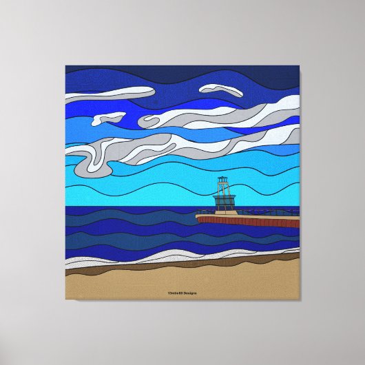 Lake Michigan - Canvasprint (100x100 cm) Canvas Afdruk (Voorkant)