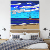 Lake Michigan - Canvasprint (100x100 cm) Canvas Afdruk (Insitu (Slaapkamer))