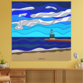 Lake Michigan - Canvasprint (100x100 cm) Canvas Afdruk (Insitu (Woonkamer))