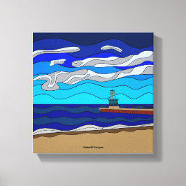 Lake Michigan - Canvasprint (25,4x25,4 cm) Canvas Afdruk