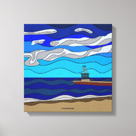 Lake Michigan - Canvasprint (35x35cm) Canvas Afdruk