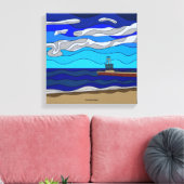 Lake Michigan - Canvasprint (35x35cm) Canvas Afdruk (Insitu (Woonkamer))