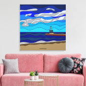 Lake Michigan - Canvasprint (60x60cm) Canvas Afdruk (Insitu (Woonkamer))