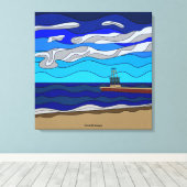 Lake Michigan - Canvasprint (60x60cm) Canvas Afdruk (Insitu (Houten vloer))