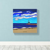 Lake Michigan - Canvasprint (8"x8") Canvas Afdruk (Insitu (Houten vloer))