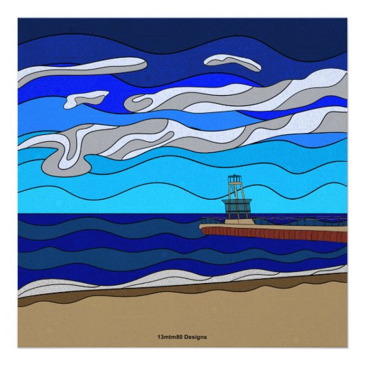 Lake Michigan - Foto afdrukken 24 "x24" (Voorkant)
