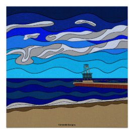 Lake Michigan - Glanzend Poster 20 "x20"