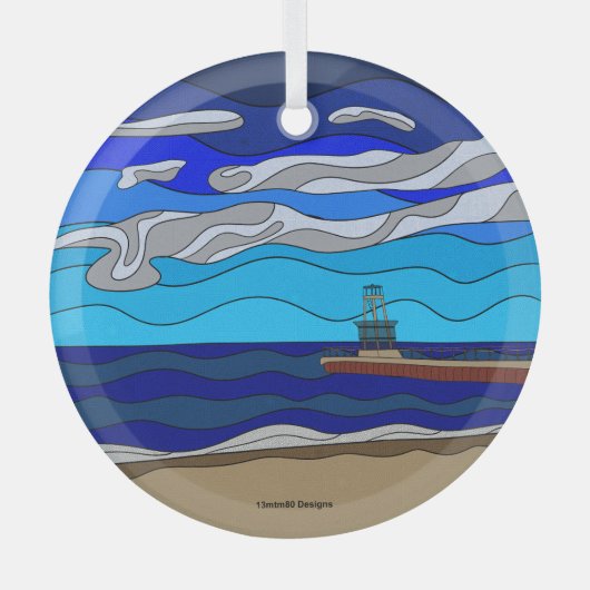 Lake Michigan - Glas Ornament (cirkel) (Voorkant)
