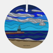 Lake Michigan - Glas Ornament (cirkel) (Achterkant)