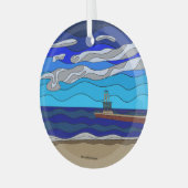 Lake Michigan - Glas Ornament (cirkel) (Voorkant links)
