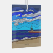 Lake Michigan - Glas Ornament (vierkant) (Voorkant Rechts)