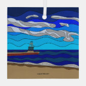 Lake Michigan - Glas Ornament (vierkant) (Achterkant)