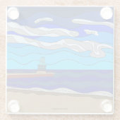 Lake Michigan - Glazen Onderzetter (Achterkant)
