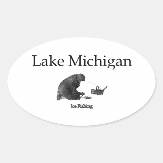 Lake Michigan Ice Vist Ovale Sticker (Voorkant)