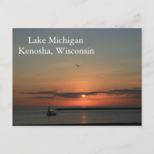 Lake Michigan, Kenosha Wisconsin Briefkaart