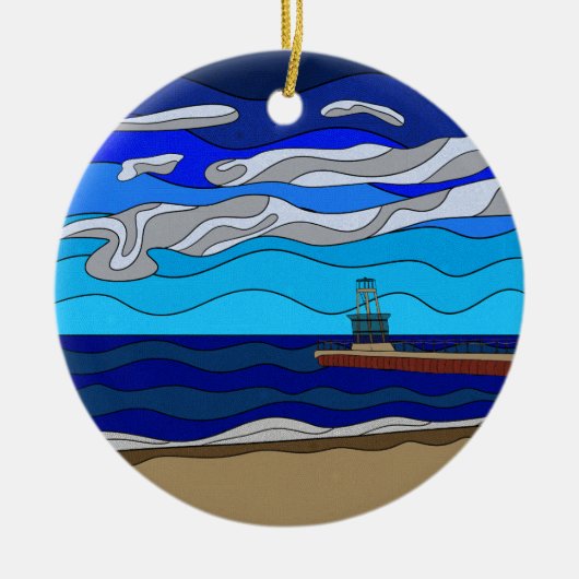 Lake Michigan - Keramisch Ornament (cirkel) (Voorkant)