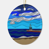 Lake Michigan - Keramisch Ornament (cirkel) (Links)