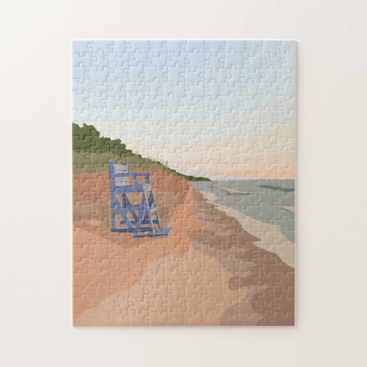 Lake Michigan kustlijn puzzel (Verticaal)