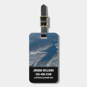 Lake Michigan, Lake Huron en de staat Michigan. Bagagelabel (Voorkant verticaal)