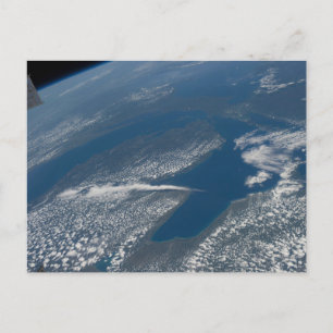 Lake Michigan, Lake Huron en de staat Michigan. Briefkaart