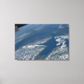 Lake Michigan, Lake Huron en de staat Michigan. Canvas Afdruk (Voorkant)