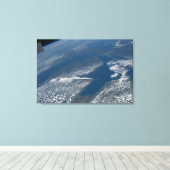 Lake Michigan, Lake Huron en de staat Michigan. Canvas Afdruk (Insitu (Houten vloer))