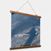 Lake Michigan, Lake Huron en de staat Michigan. Hangend Wandkleed (Gebogen)