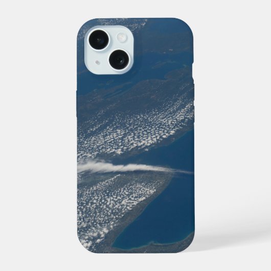 Lake Michigan, Lake Huron en de staat Michigan. iPhone 15 Case (Achterkant)