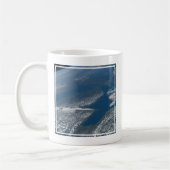 Lake Michigan, Lake Huron en de staat Michigan. Koffiemok (Links)