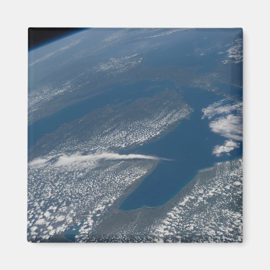 Lake Michigan, Lake Huron en de staat Michigan. Magneet (Voorkant)