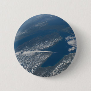 Lake Michigan, Lake Huron en de staat Michigan. Ronde Button 5,7 Cm