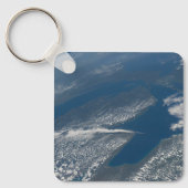 Lake Michigan, Lake Huron en de staat Michigan. Sleutelhanger (Voorkant)