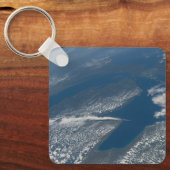 Lake Michigan, Lake Huron en de staat Michigan. Sleutelhanger (Voorkant)