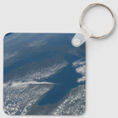 Lake Michigan, Lake Huron en de staat Michigan. Sleutelhanger (Achterkant)